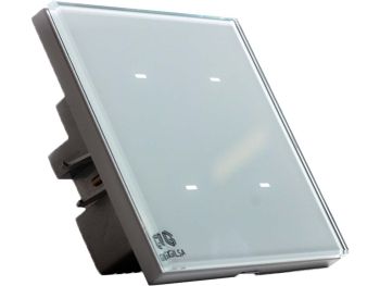 خرید کلید روشنایی ساده با رویه شیشه 4 پل لمسی گیلسا