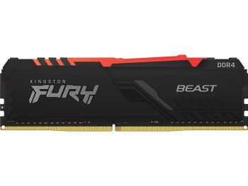 خرید رم دسکتاپ DDR4 کینگستون 3200MHz مدل Kingston FURY Beast RGB ظرفیت 16 گیگابایت