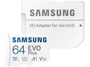 فروش اینترنتی کارت حافظه MicroSDXC سامسونگ مدل Samsung EVO Plus UHS-I U1 A1 V10 ظرفیت 64 گیگابایت با گارانتی m.i.t group