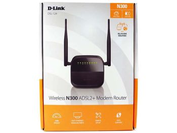 فروش مودم روتر دی-لینک مدل +D-LINK DSL-124 Wireless N300 ADSL2 با گارانتی m.it group